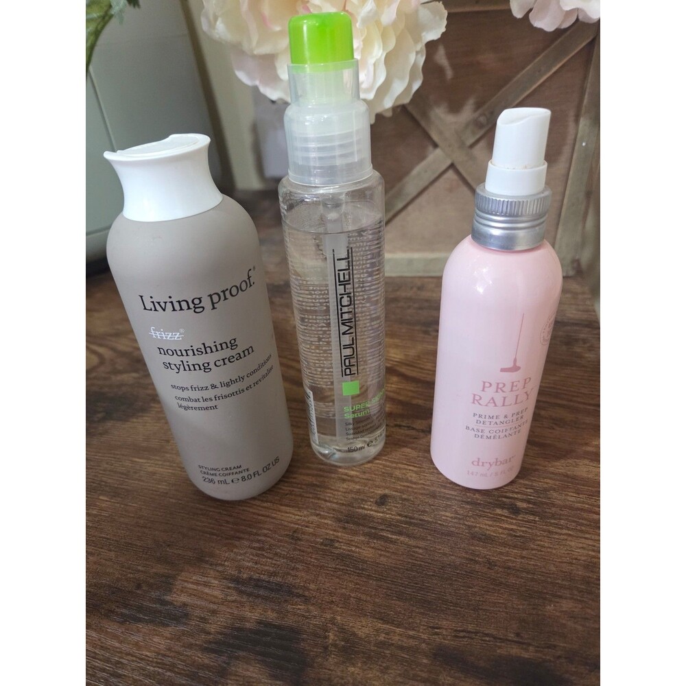 Paul Mitchell Super Skinny Serum, Dry Bar Prep Rally & Living Proof Frizz bundle